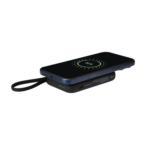 Внешний аккумулятор Комбо (Combo) 4-в-1 10000mAh с функцией беспроводной зарядки 15W, черный