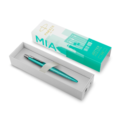 Parker Jotter Miami Turquoise CT, шариковая ручка, M, подарочная упаковка 
